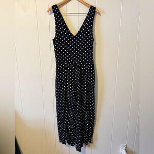 1State Polkadot Jumpsuit Knee Length Flowy Pants with Pockets